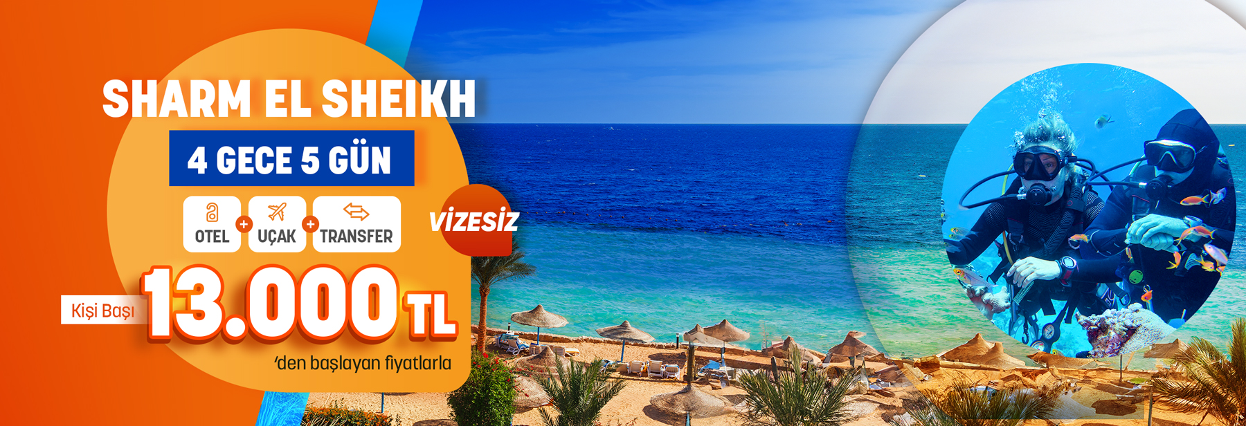 Şarm El-Şeyh Otel+Uçak+Transfer